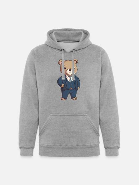 Bear in a Suit - Unisex Heavyweight Hoodie - heather gray