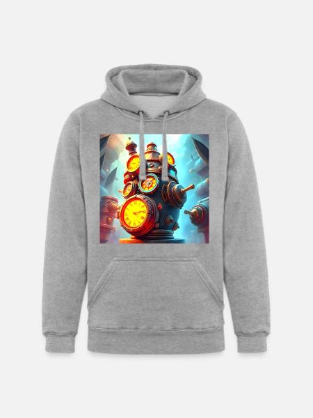 Clockwork Steam Engine - Unisex Heavyweight Hoodie - heather gray