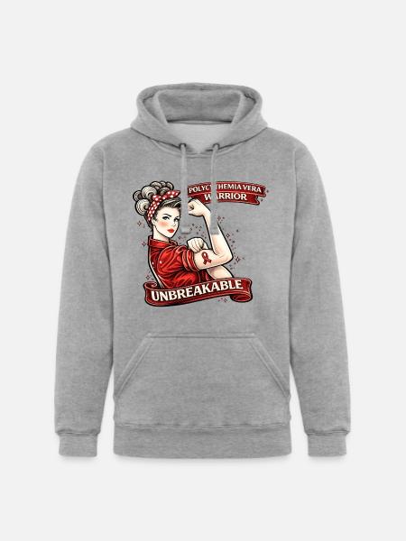Unbreakable Polycythemia Vera Warrior - Unisex Heavyweight Hoodie - heather gray