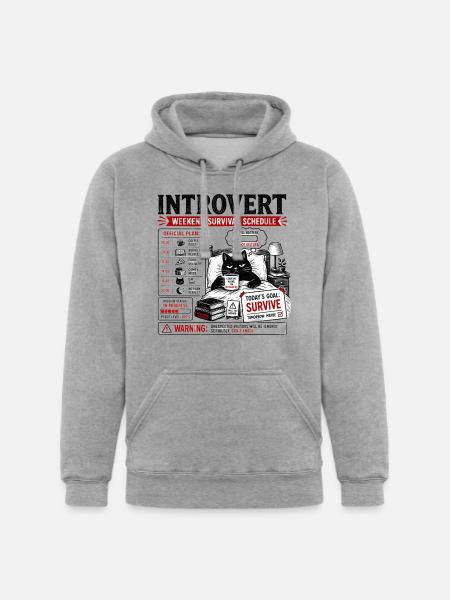 Introvert Weekend Survival Schedule - Unisex Heavyweight Hoodie - heather gray