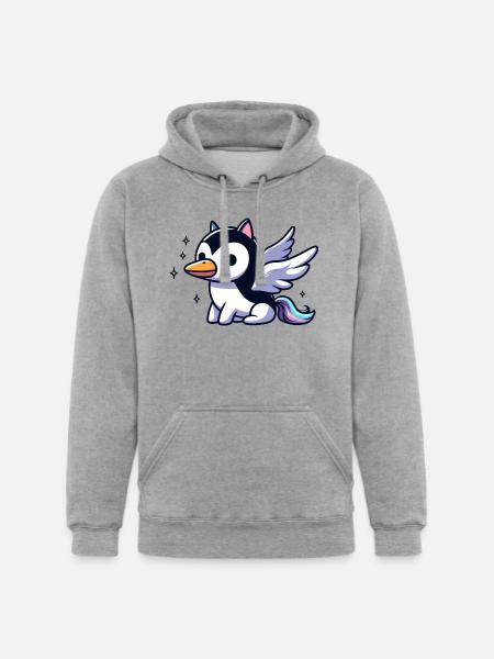 Pegasus Penguin - Unisex Heavyweight Hoodie - heather gray