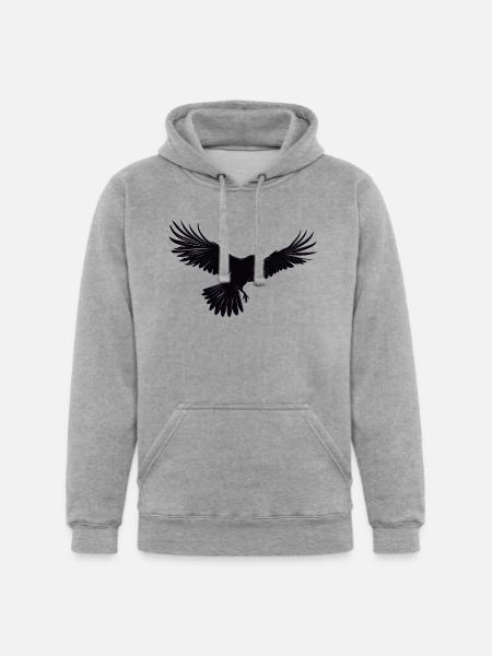 Raven - Unisex Heavyweight Hoodie - heather gray