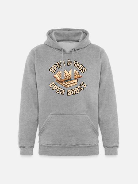 Open Minds Open Books - Unisex Heavyweight Hoodie - heather gray