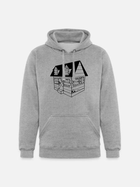 trap house - Unisex Heavyweight Hoodie - heather gray