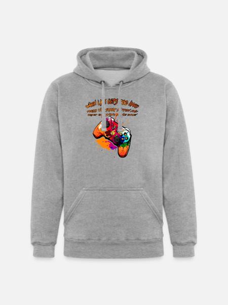 Press Start, Restart Life - Unisex Heavyweight Hoodie - heather gray