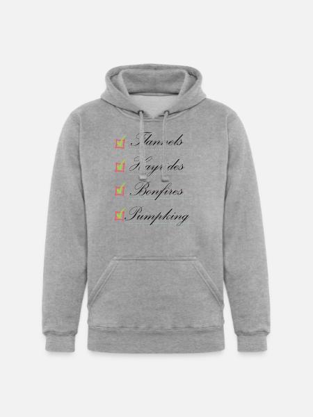 Flannels Hayride Bonfires Pumpking - Unisex Heavyweight Hoodie - heather gray