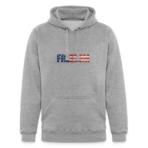 Freedom American Flag Distressed Patriotic Shirt - Unisex Heavyweight Hoodie