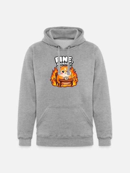 Fine. Probably - Unisex Heavyweight Hoodie - heather gray