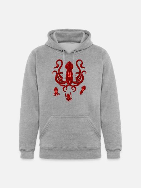 Giant Squid - Unisex Heavyweight Hoodie - heather gray