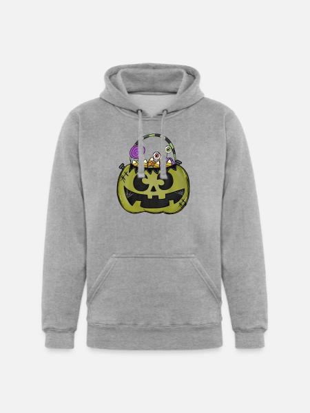 Halloween Bucket - Unisex Heavyweight Hoodie - heather gray
