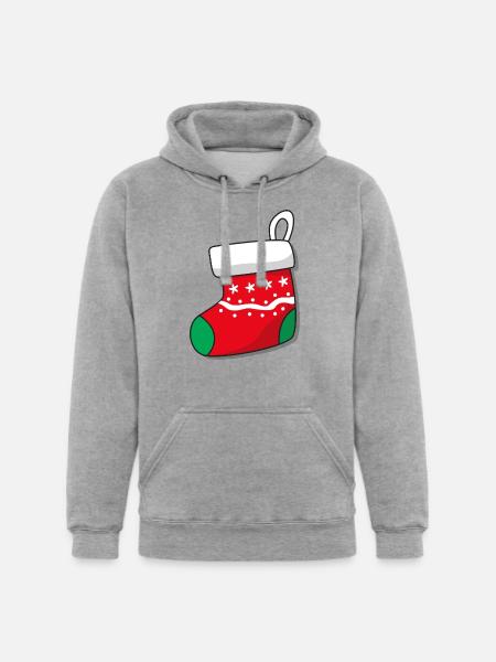 Cute Christmas Sock Design - Unisex Heavyweight Hoodie - heather gray