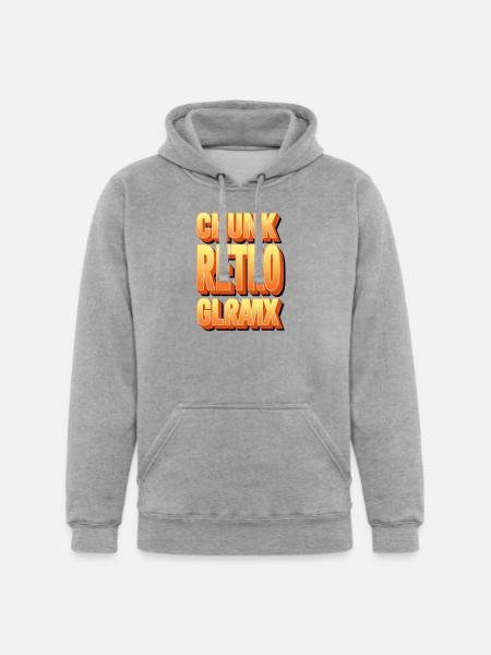 Chunk Retro Glow Glyph - Unisex Heavyweight Hoodie - heather gray
