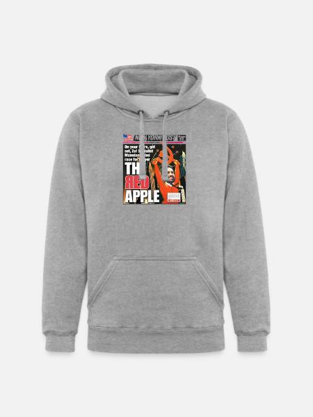 The Red Apple New York Post Zohran Mamdani  - Unisex Heavyweight Hoodie - heather gray