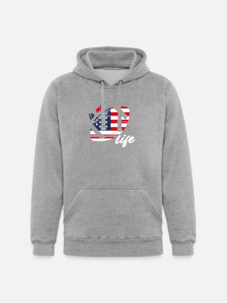 Patriotic Football Life - Unisex Heavyweight Hoodie - heather gray