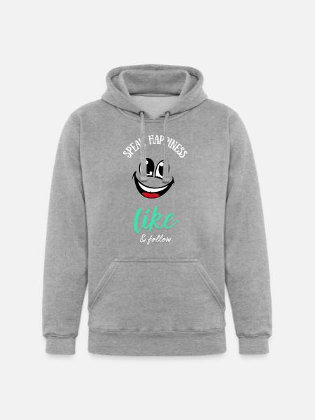 Speak Happiness - Unisex Heavyweight Hoodie - heather gray