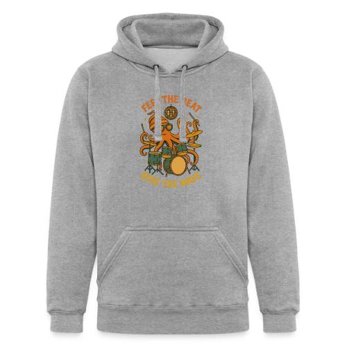 Feel the Beat Octopus Drummer Retro 70s t-shirt - Unisex Heavyweight Hoodie