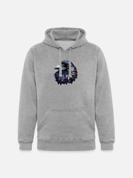 Raven - Unisex Heavyweight Hoodie - heather gray