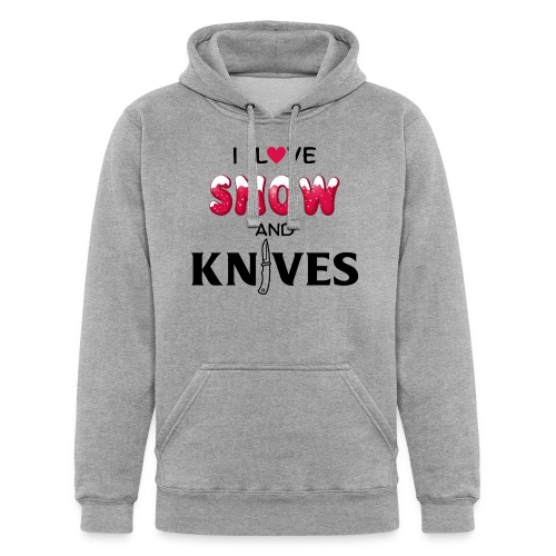 I Love Snow and Knives - Unisex Heavyweight Hoodie