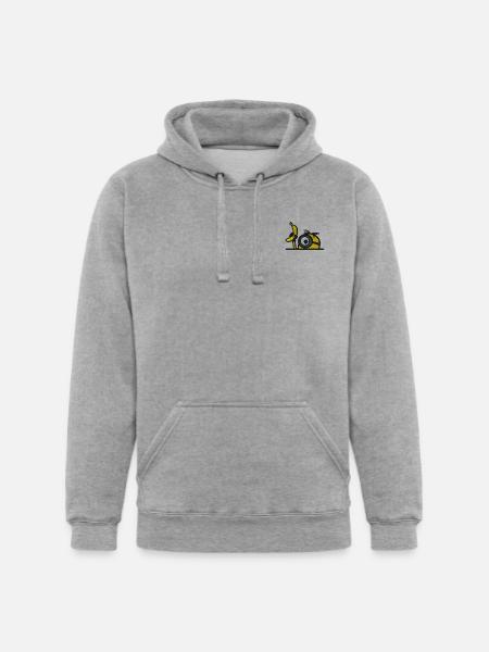 Minions Stuart Banana Embroidery - Unisex Heavyweight Hoodie - heather gray
