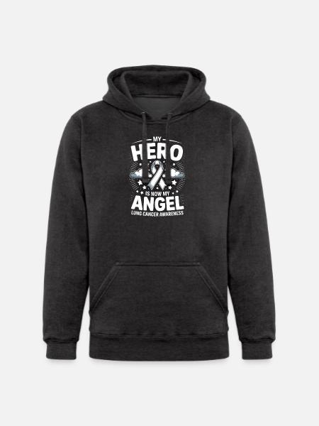 Lung Cancer Awareness Hero Design - Unisex Heavyweight Hoodie - 
