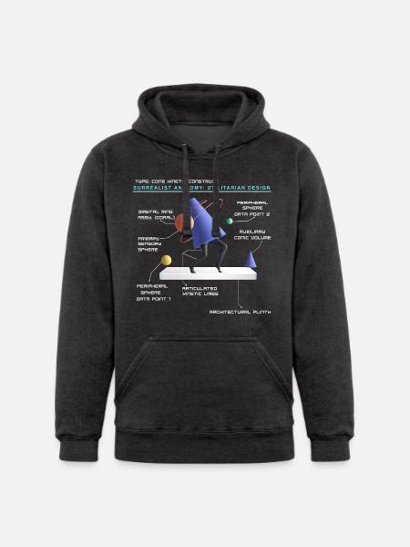 Retro Futuristic Cone Kinetic Construct T-shirt - Unisex Heavyweight Hoodie -