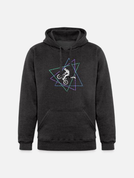 Geometric BMX Stunt Rider - Unisex Heavyweight Hoodie - 