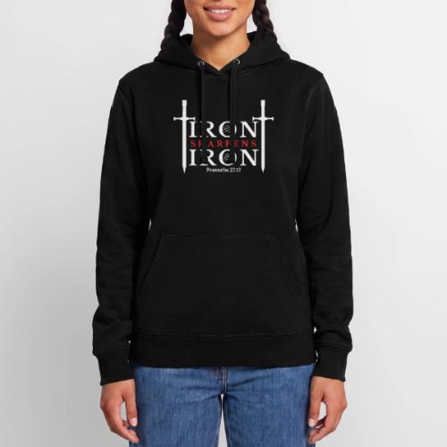 Iron Sharpens Iron - Proverbs 27:17 (White & Red) - Unisex Heavyweight Hoodie
