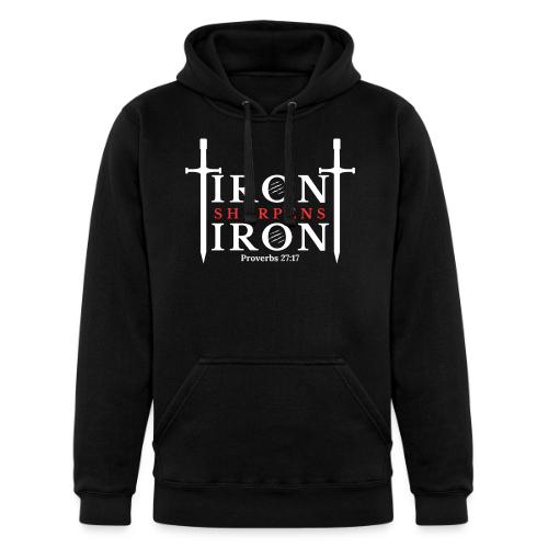 Iron Sharpens Iron - Proverbs 27:17 (White & Red) - Unisex Heavyweight Hoodie