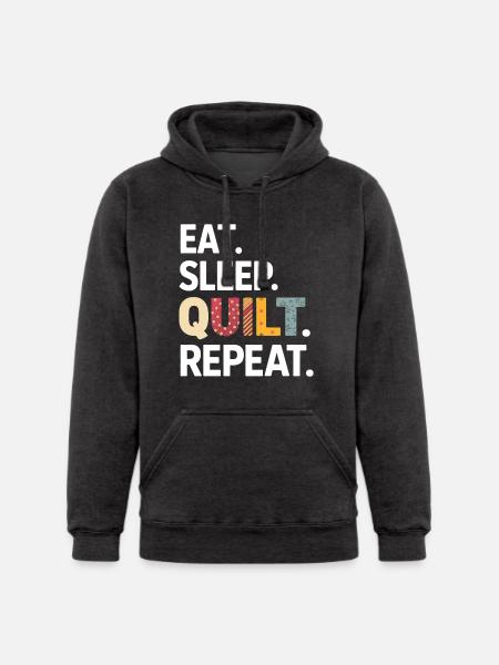 Eat Sleep Quilt Repeat - Unisex Heavyweight Hoodie -