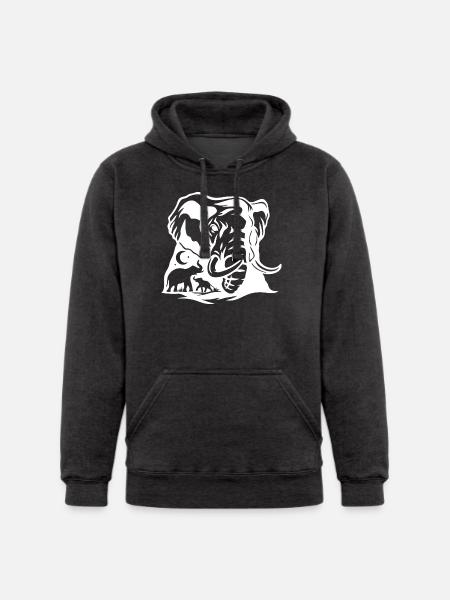 Bold Elephant Silhouette Art - Unisex Heavyweight Hoodie - 