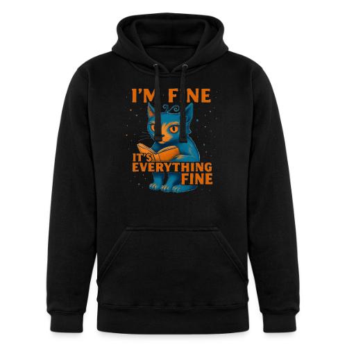 Funny Cat I’m Fine It’s Everything Fine– Retro tee - Unisex Heavyweight Hoodie