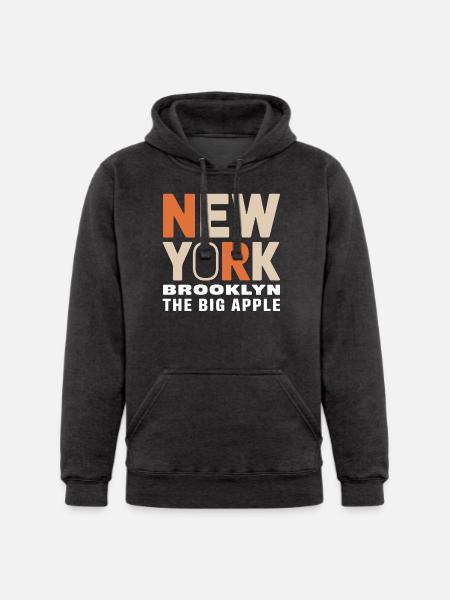 New York Brooklyn - The Big Apple Classic Design - Unisex Heavyweight Hoodie - black