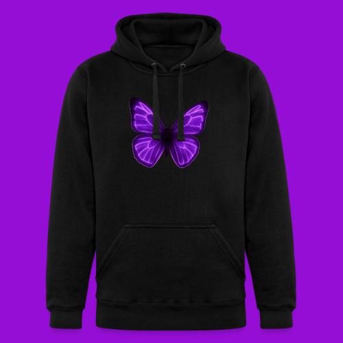 Neon Purple Butterfly - Unisex Heavyweight Hoodie