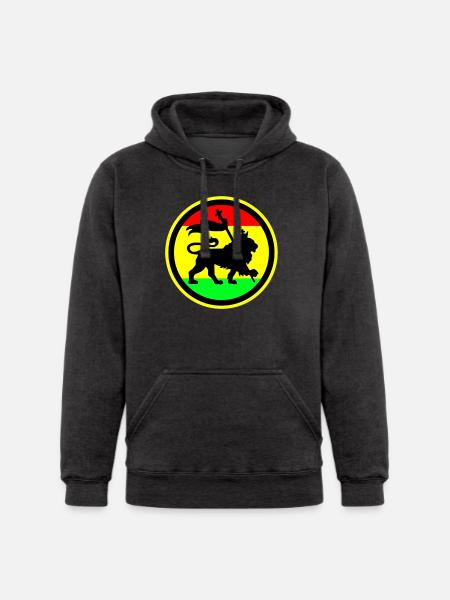 Rasta Lion - Unisex Heavyweight Hoodie - black