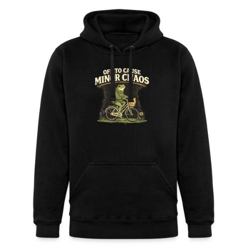 Minor Chaos Vintage Frog and Cat on Bicycle - Unisex Heavyweight Hoodie