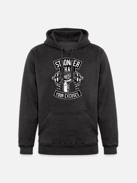 Stronger than your excuses - Unisex Heavyweight Hoodie -