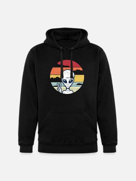 Alien Selfie Peace - Unisex Heavyweight Hoodie -