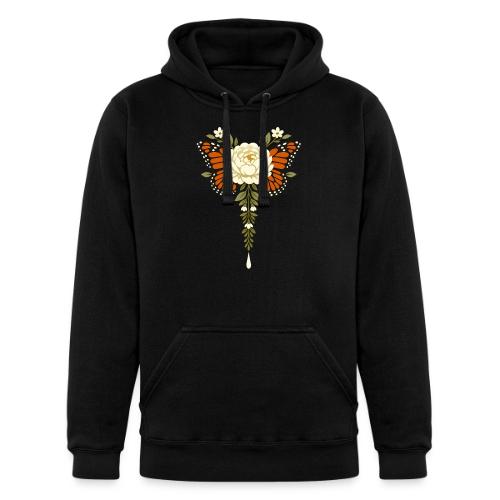 Monarch Butterfly Floral Botanical Art - Unisex Heavyweight Hoodie
