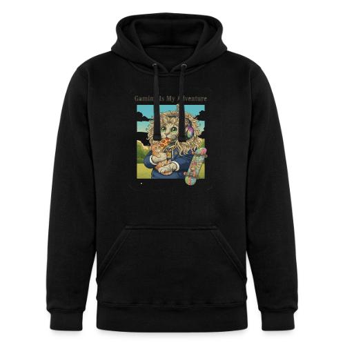 Gaming Cat Adventure: Pizza & Skates - Unisex Heavyweight Hoodie