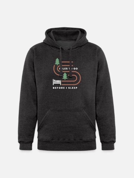 MILES TO GO BEFORE I SLEEP - Unisex Heavyweight Hoodie - black