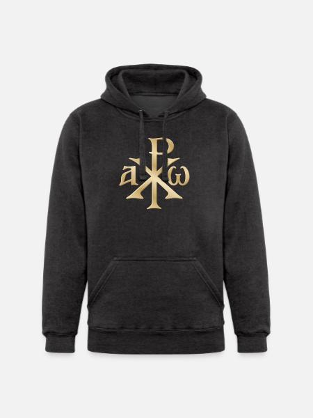 Chi Rho Christogram Gold - Unisex Heavyweight Hoodie -