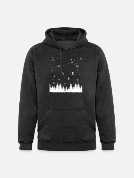 Snowflakes And Pine Trees - Unisex Heavyweight Hoodie -