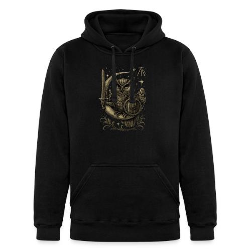 Moon Warrior Owl – Celestial Strength Tee - Unisex Heavyweight Hoodie