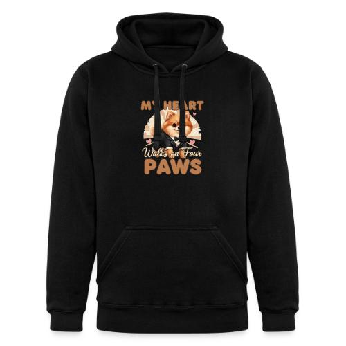 My Heart Walks on Four Paws – Pomeranian tee - Unisex Heavyweight Hoodie