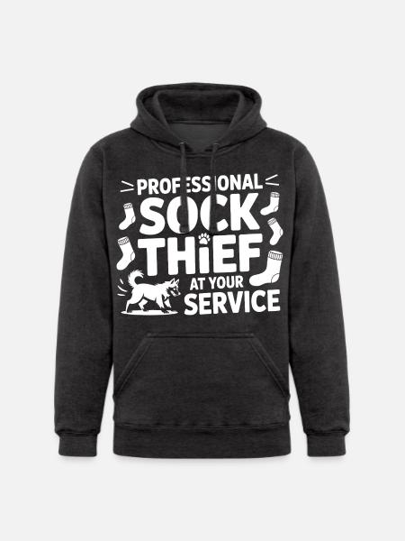 Funny Dog Professional Sock Thief  - Unisex Heavyweight Hoodie - 