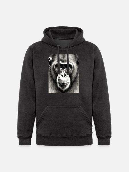 Chimp in Charcoal 2 - Unisex Heavyweight Hoodie -