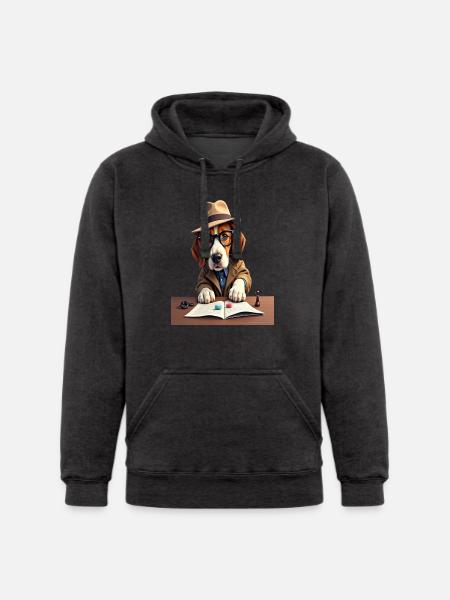 Sock Mystery Detective Dog - Unisex Heavyweight Hoodie -