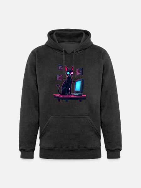 Cat.exe Has Crashed – Glitch Kitty - Unisex Heavyweight Hoodie - 