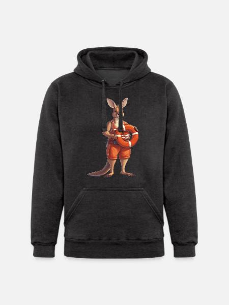 Lifeguard Kangaroo on Duty - Unisex Heavyweight Hoodie -