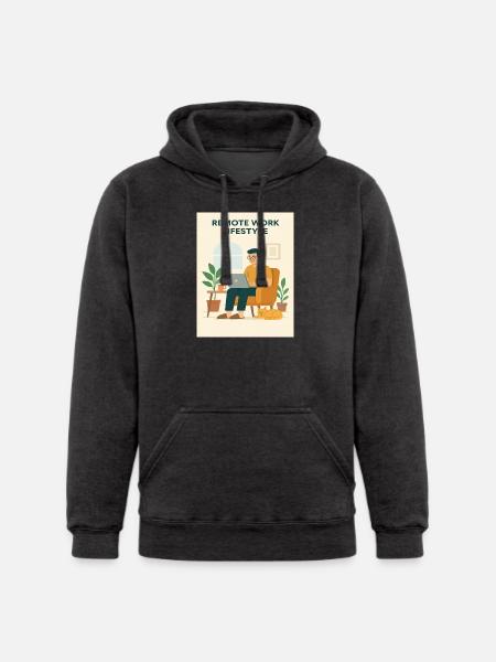 Remote Work Lifestyle Illustration - Unisex Heavyweight Hoodie -